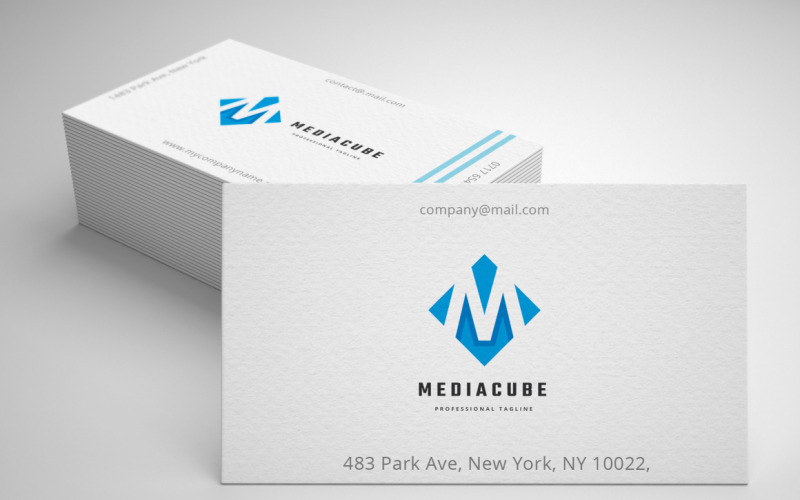 Media Cube Letter M Logo Template