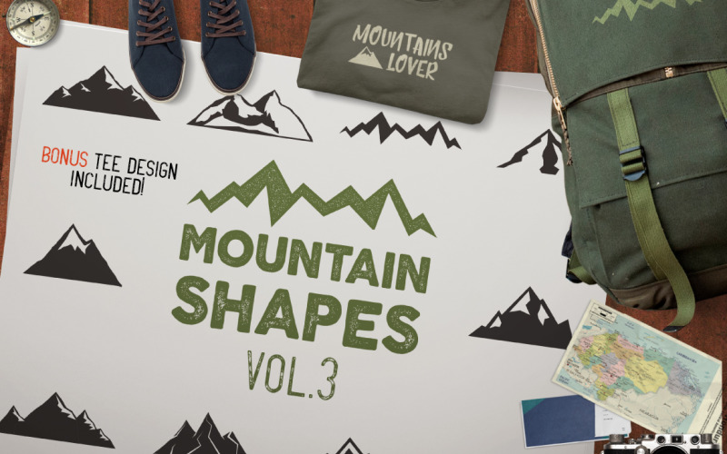 Mountain Shapes SVG Bundle Part 3 - Vector Image Vector Graphic