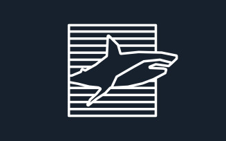 Outline Shark Logo Template
