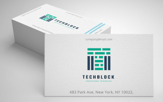 Technology Block Letter T Logo Template