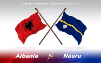 Albania versus Nauru Two Countries Flags - Illustration