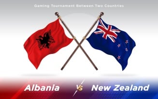 Albania versus New Zealand Two Countries Flags - Illustration