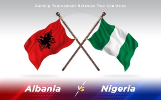 Albania versus Nigeria Two Countries Flags - Illustration