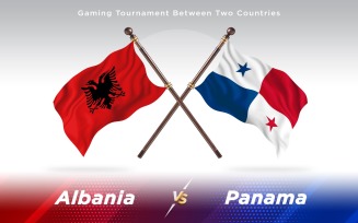 Albania versus Panama Two Countries Flags - Illustration
