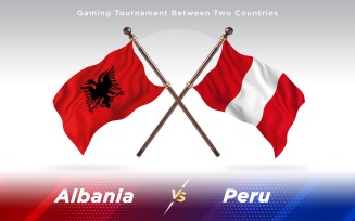 Albania versus Peru Two Countries Flags - Illustration