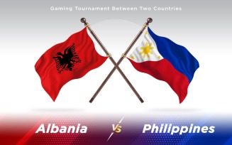 Albania versus Philippines Two Countries Flags - Illustration