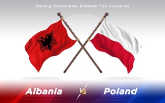 Albania versus Poland Two Countries Flags - Illustration