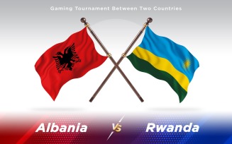 Albania versus Rwanda Two Countries Flags - Illustration