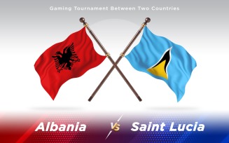 Albania versus Saint Lucia Two Countries Flags - Illustration