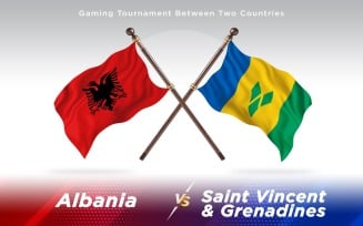 Albania versus Saint Vincent and the Grenadines Two Countries Flags - Illustration
