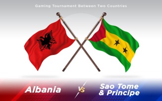 Albania versus Sao Tome and Principe Two Countries Flags - Illustration