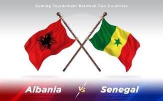 Albania versus Senegal Two Countries Flags - Illustration