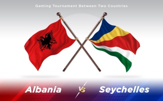 Albania versus Seychelles Two Countries Flags - Illustration
