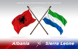 Albania versus Sierra Leone Two Countries Flags - Illustration