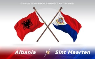 Albania versus Sint Maarten Two Countries Flags - Illustration