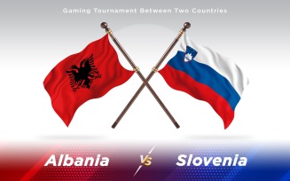 Albania versus Slovakia Two Countries Flags - Illustration