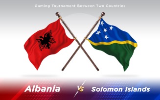 Albania versus Solomon Islands Two Countries Flags - Illustration