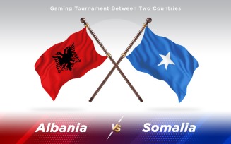 Albania versus Somalia Two Countries Flags - Illustration