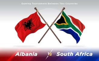 Albania versus South Africa Two Countries Flags - Illustration
