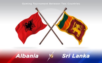 Albania versus Sri Lanka Two Countries Flags - Illustration