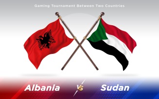 Albania versus Sudan Two Countries Flags - Illustration