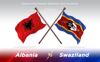 Albania versus Swaziland Two Countries Flags - Illustration