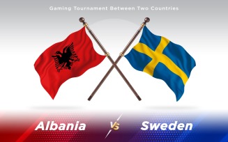 Albania versus Sweden Two Countries Flags - Illustration