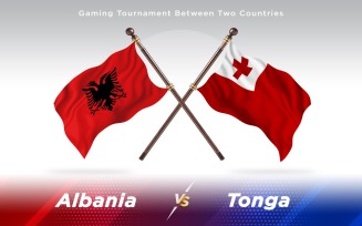 Albania versus Tonga Two Countries Flags - Illustration