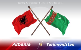 Albania versus Turkmenistan Two Countries Flags - Illustration