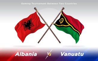 Albania versus Vanuatu Two Countries Flags - Illustration
