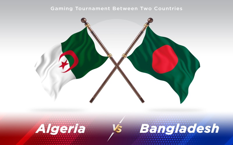 Algeria versus Bangladesh Two Countries Flags - Illustration