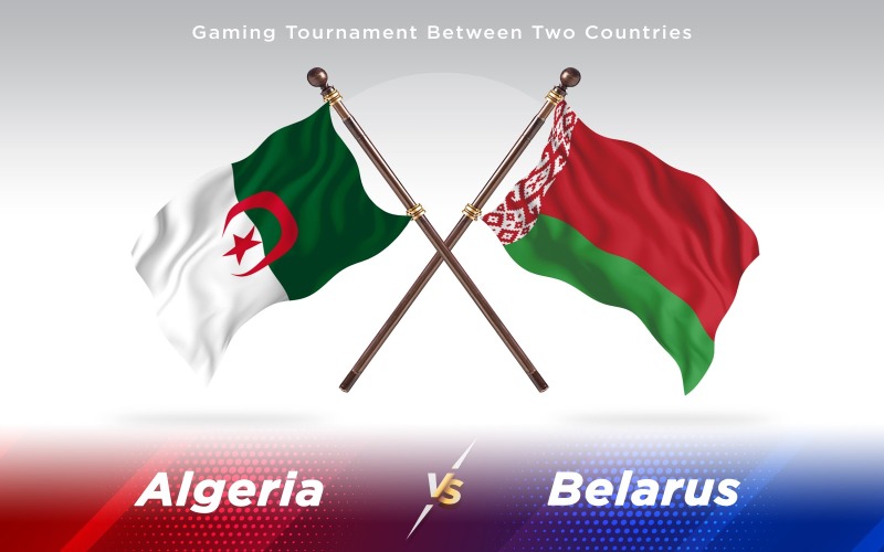 Algeria versus Belarus Two Countries Flags - Illustration
