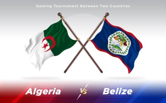 Algeria versus Belize Two Countries Flags - Illustration