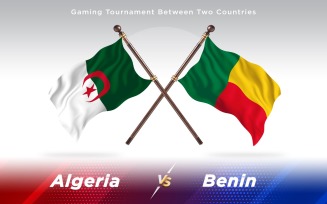 Algeria versus Benin Two Countries Flags - Illustration