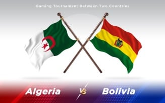 Algeria versus Bolivia Two Countries Flags - Illustration
