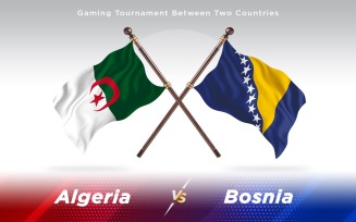 Algeria versus Bosnia Two Countries Flags - Illustration