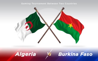 Algeria versus Burkina Faso Two Countries Flags - Illustration