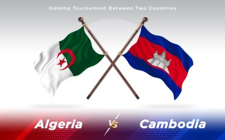 Algeria versus Cambodia Two Countries Flags - Illustration