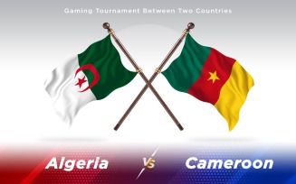 Algeria versus Cameroon Two Countries Flags - Illustration