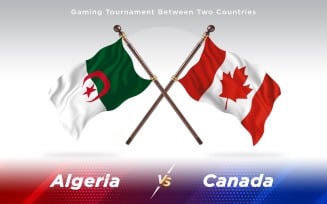 Algeria versus Canada Two Countries Flags - Illustration