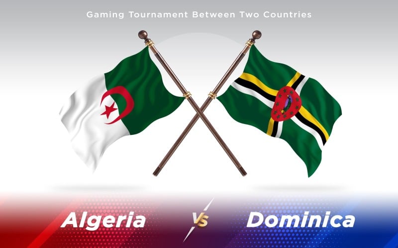 Algeria versus Dominica Two Countries Flags - Illustration