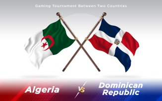 Algeria versus Dominican Republic Two Countries Flags - Illustration