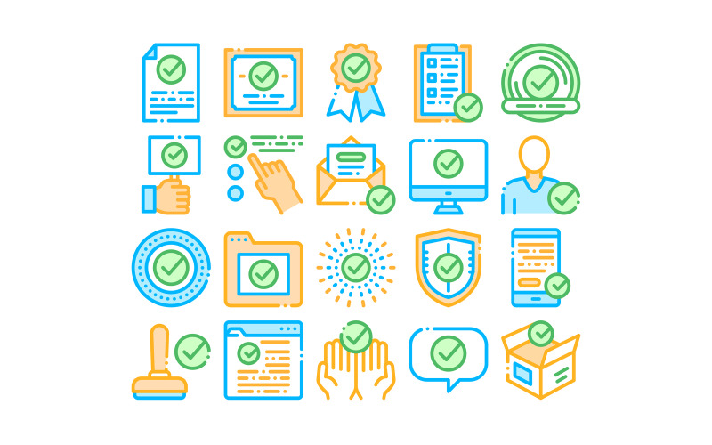 Approved Collection Elements Vector Set Icon Icon Set