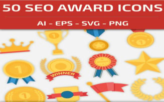 50 Seo Award Icon Set