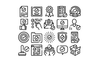Approved Collection Elements Vector Set Icon