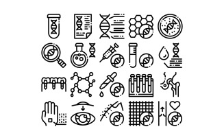 Biomaterials Collection Elements Vector Set Icon