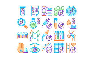 Biomaterials Collection Elements Vector Set Iconset