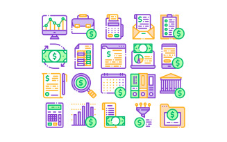 Financial Accounting Collection Vector Set Iconset