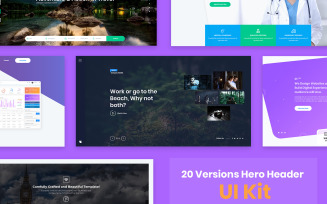 20 Hero Header Web Kit UI Elements