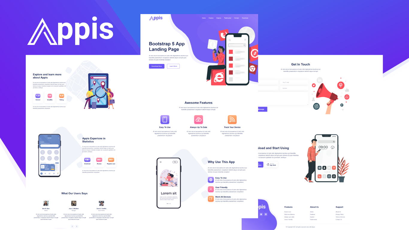 Responsivt Appis - Bootstrap 5 App Landing Page-mall #159023